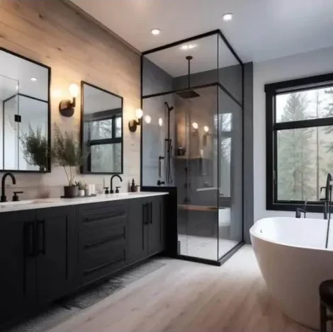 A modern bathroom crafted by Jason Lewis Carpentry